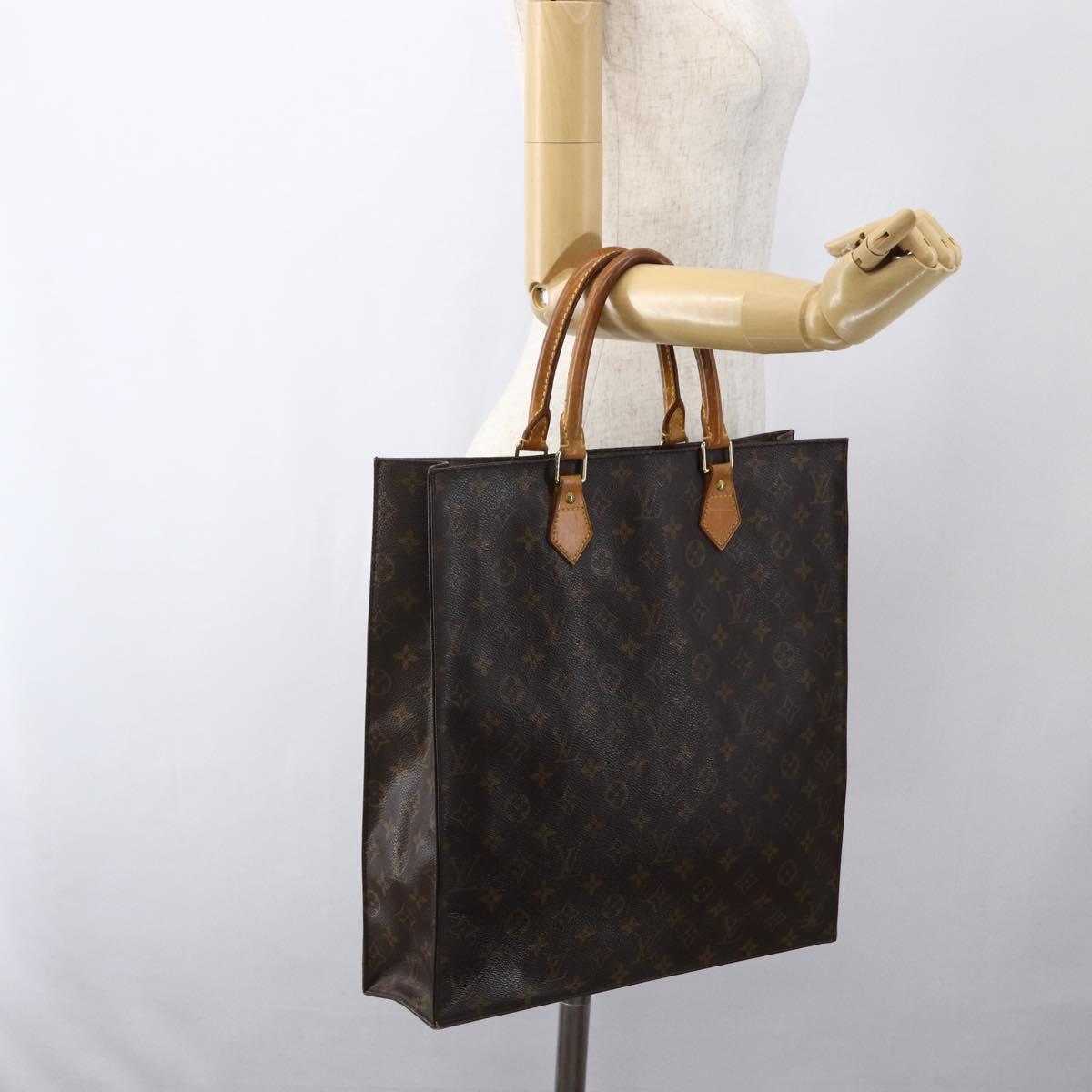 LOUIS VUITTON Monogram Sac Plat Hand Bag M51140 LV Auth BA9985