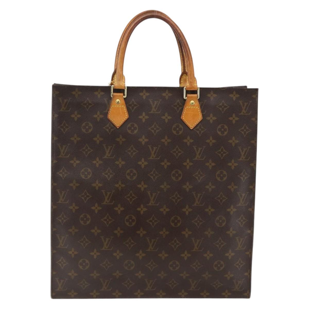 LOUIS VUITTON Monogram Sac Plat Hand Bag M51140 LV Auth BA9985