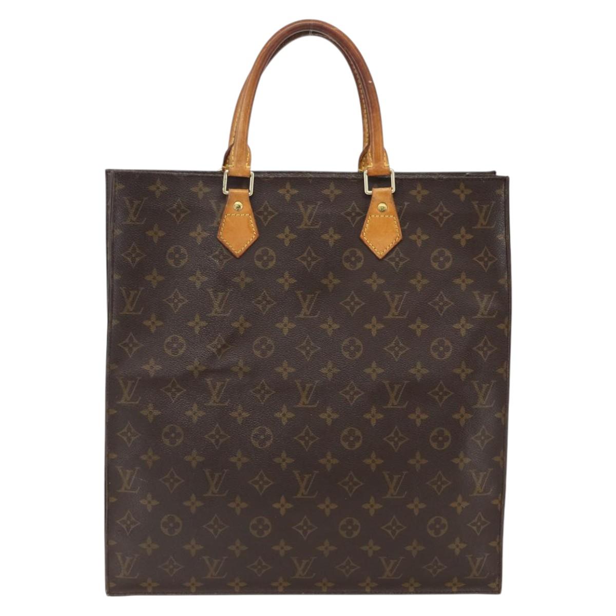 LOUIS VUITTON Monogram Sac Plat Hand Bag M51140 LV Auth BA9985