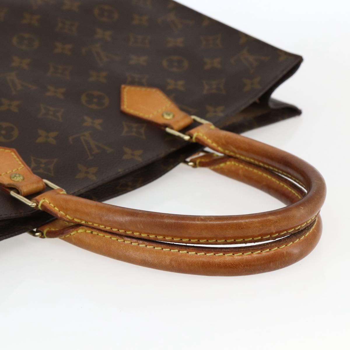 LOUIS VUITTON Monogram Sac Plat Hand Bag M51140 LV Auth BA9985