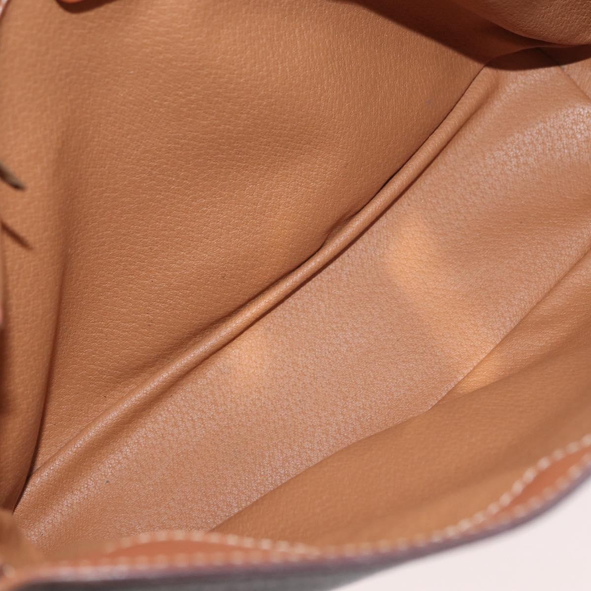 CELINE Macadam Canvas Shoulder Bag PVC Leather Brown Gold Auth BAZ004A