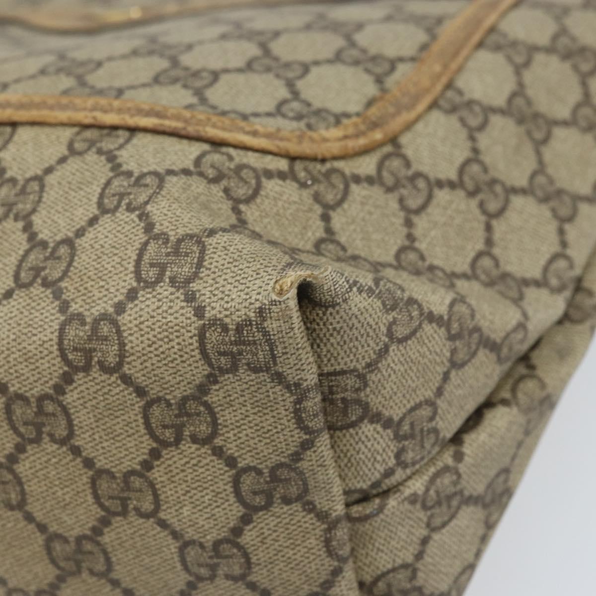 GUCCI GG Supreme Web Sherry Line Tote Bag PVC Beige 39 02 003 Auth BAZ015