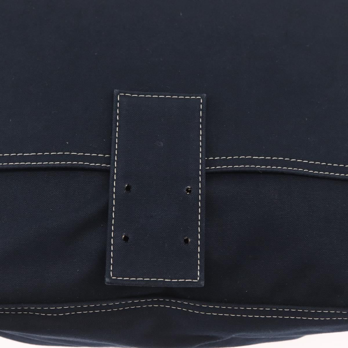 FENDI Mamma Baguette Hand Bag Canvas Navy Silver Auth BAZ024