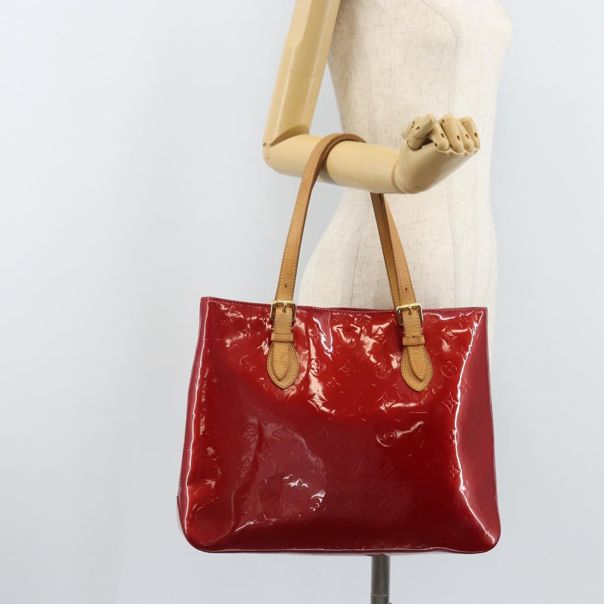 LOUIS VUITTON Monogram Vernis Brentwood Bag Pomme D'amour M91989 LV Auth BAZ027A