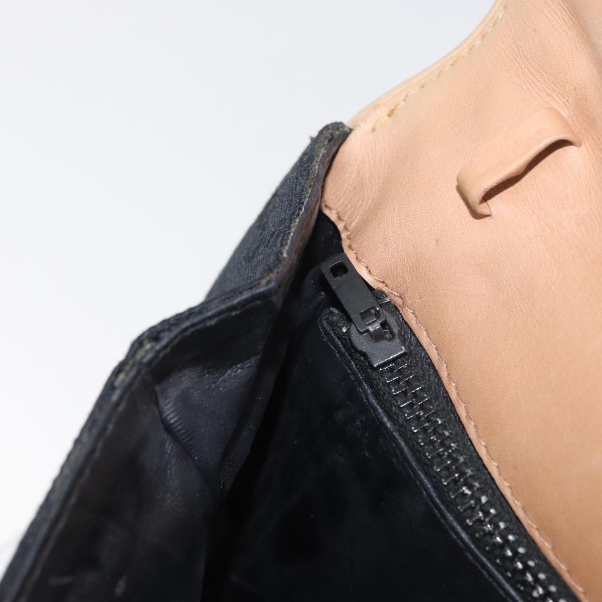 GUCCI GG Canvas Shoulder Bag Black Gold Auth BAZ042