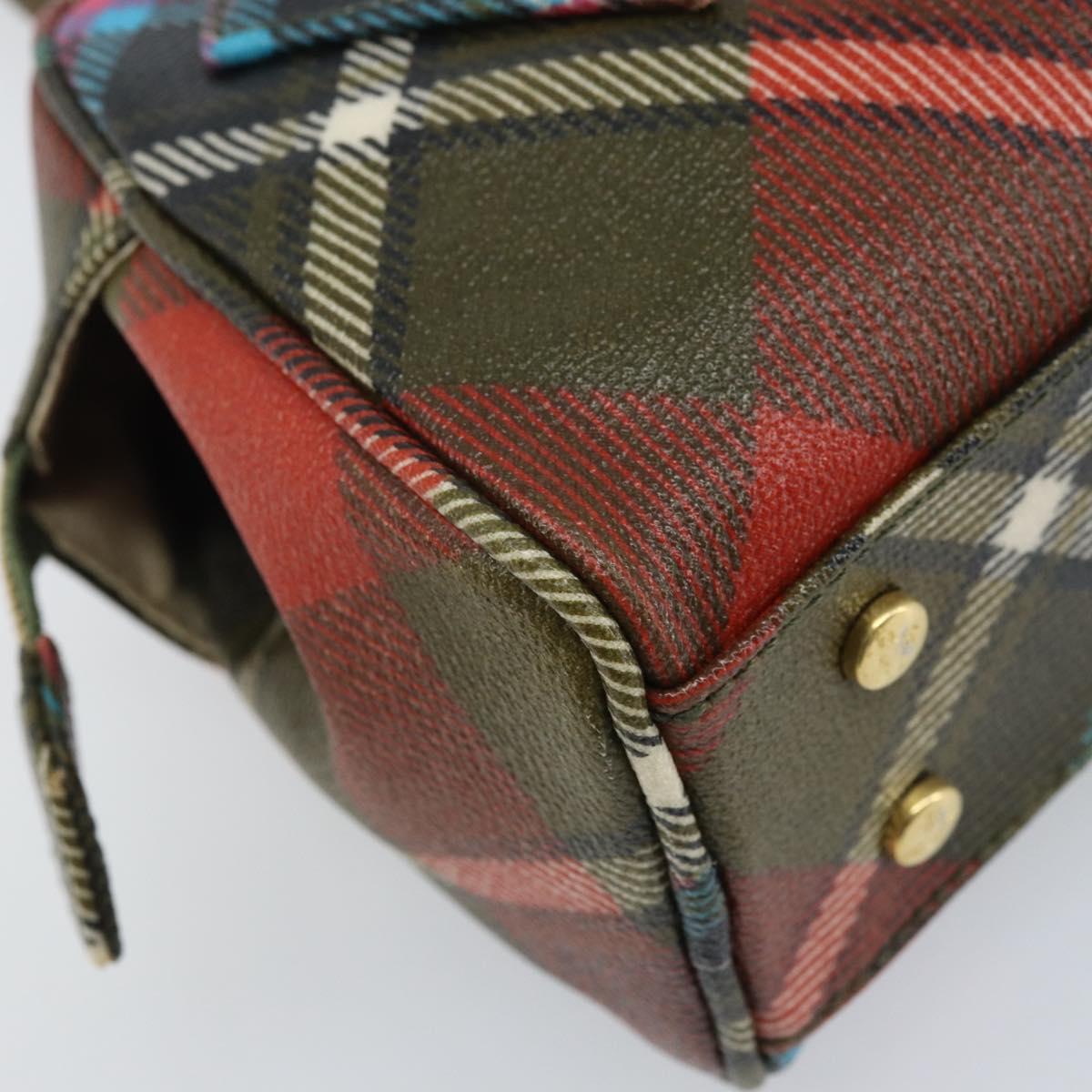Vivienne Westwood Hand Bag PVC Canvas Red Gold Auth BAZ043A
