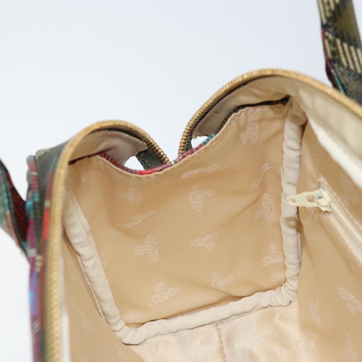 Vivienne Westwood Hand Bag PVC Canvas Red Gold Auth BAZ043A