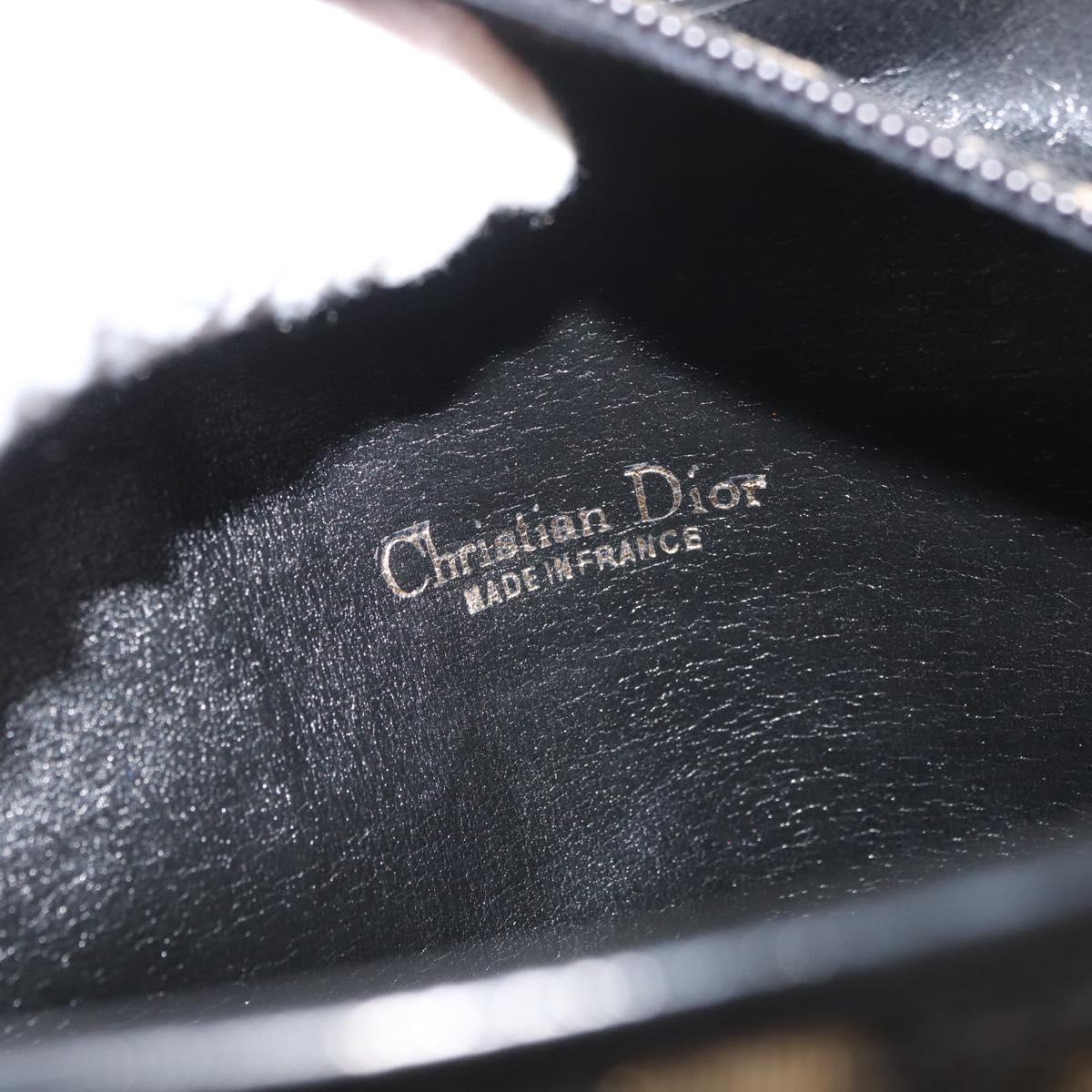 Christian Dior Trotter Canvas Shoulder Bag Navy Gold Auth BAZ047