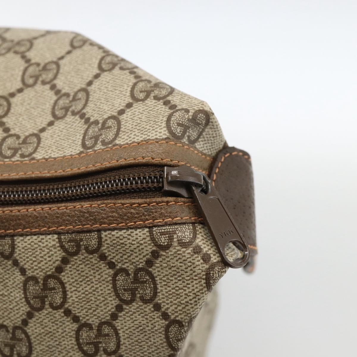 GUCCI GG Supreme Web Sherry Line Boston Bag PVC Beige Gold 89 19 012 Auth BAZ049