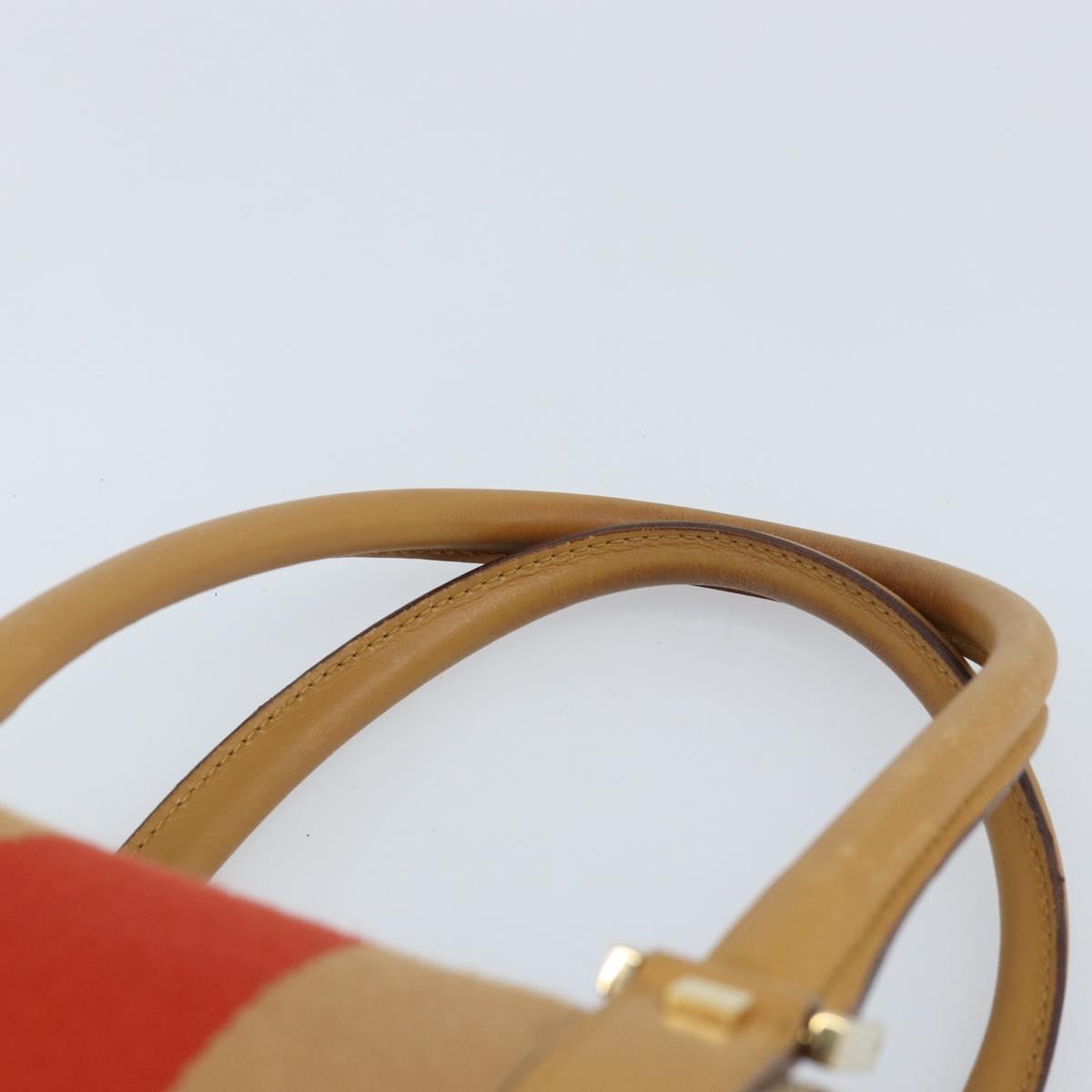 GUCCI GG Canvas Sherry Line Hand Bag Beige Gold 000 0851 Auth BAZ057
