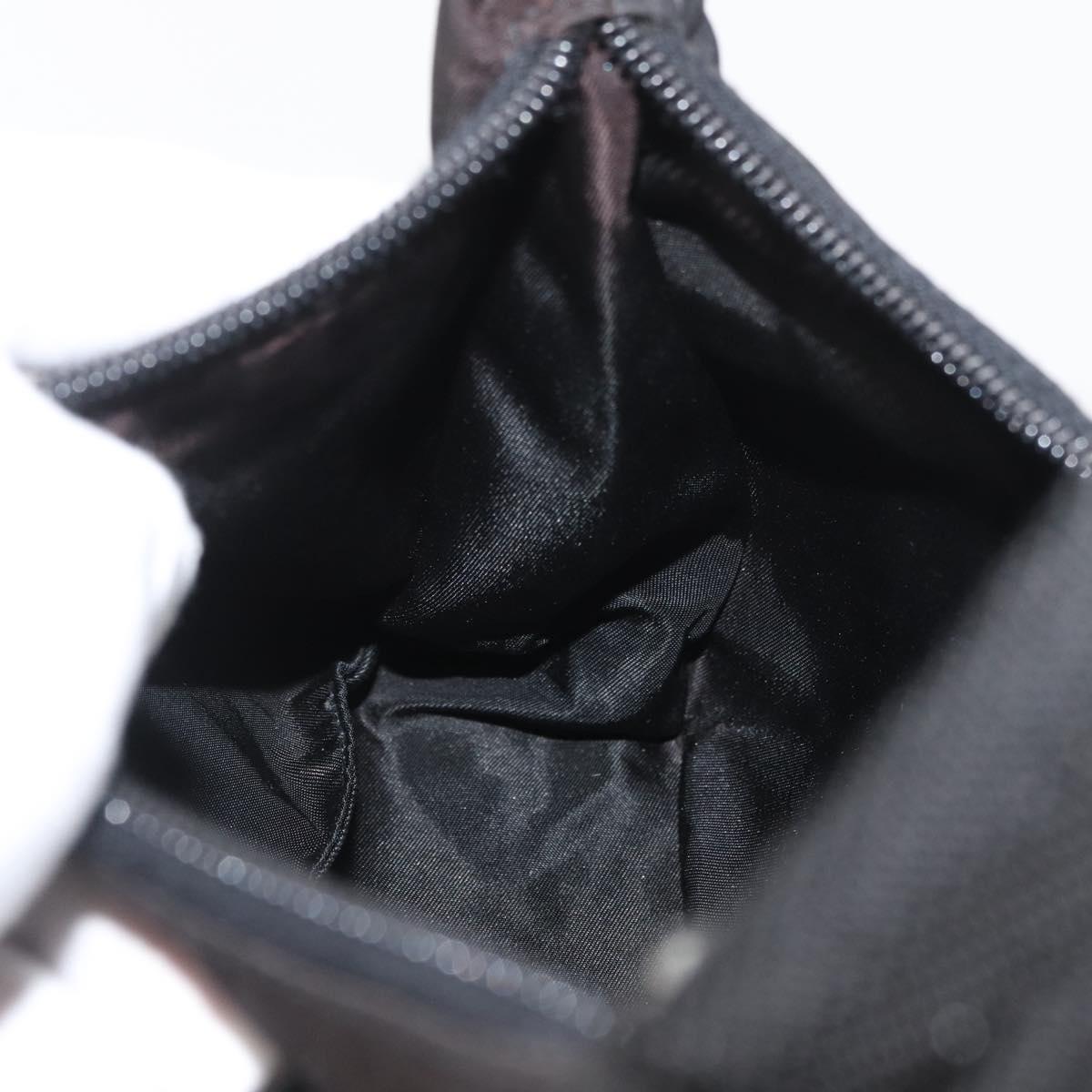 PRADA Hand Pouch Nylon Black Silver Auth BAZ078A