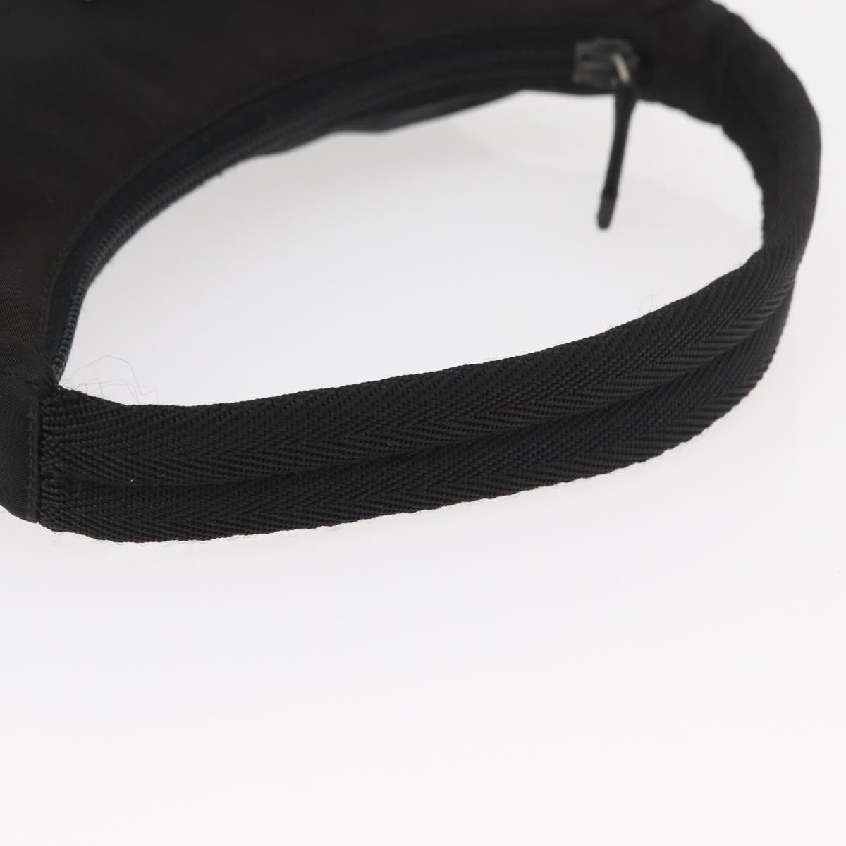 PRADA Hand Pouch Nylon Black Silver Auth BAZ078A