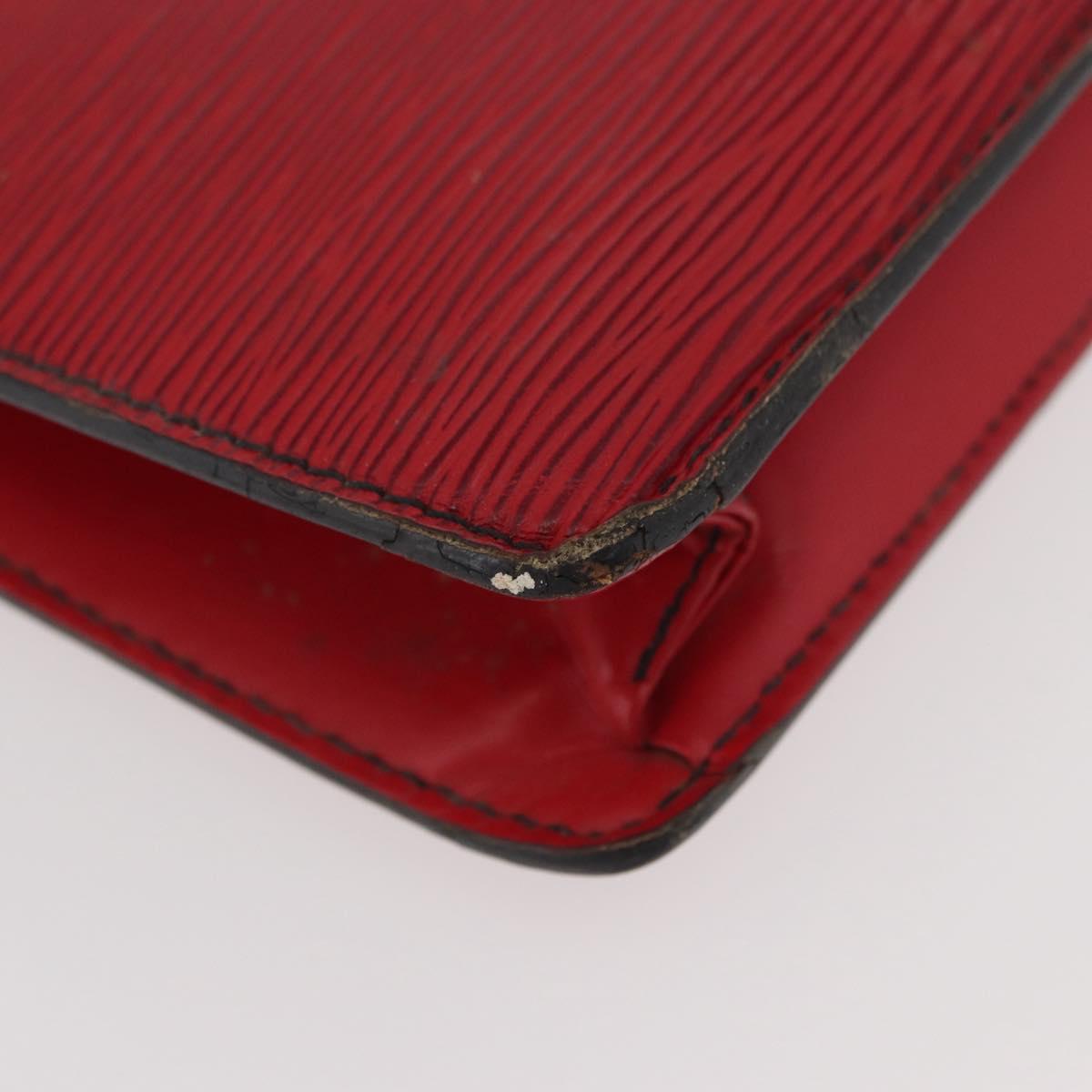 LOUIS VUITTON Epi Porte Documents Bandouliere Briefcase Red LV Auth BAZ082