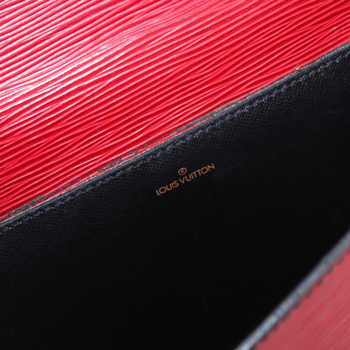 LOUIS VUITTON Epi Porte Documents Bandouliere Briefcase Red LV Auth BAZ082