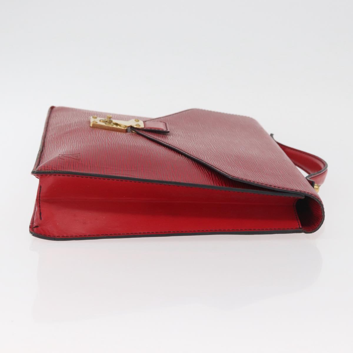 LOUIS VUITTON Epi Porte Documents Bandouliere Briefcase Red LV Auth BAZ082