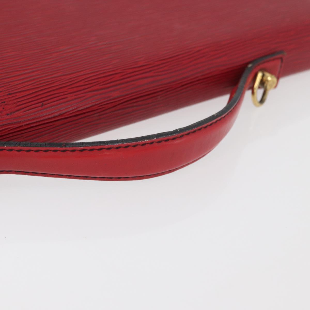 LOUIS VUITTON Epi Porte Documents Bandouliere Briefcase Red LV Auth BAZ082