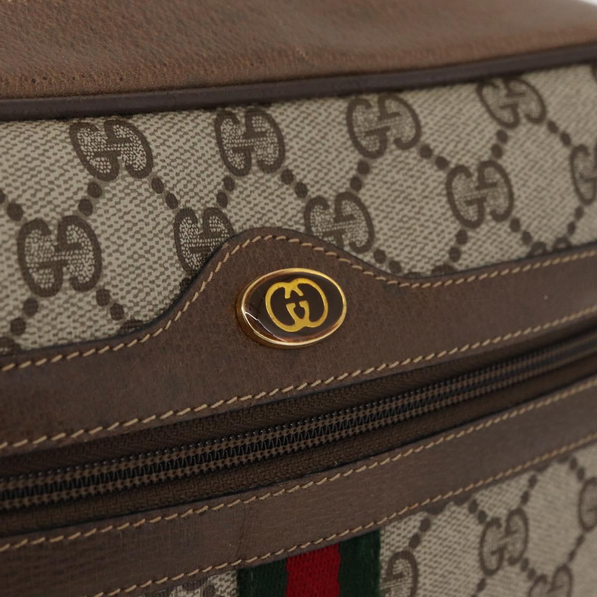 GUCCI GG Supreme Web Sherry Line Bag PVC Beige Gold 24 02 005 Auth BAZ088