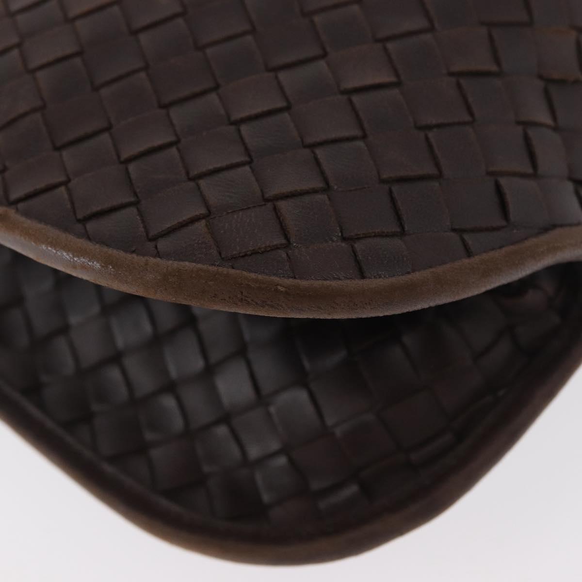 BOTTEGA VENETA INTRECCIATO Hand Bag Leather Brown Gold Auth BAZ111A