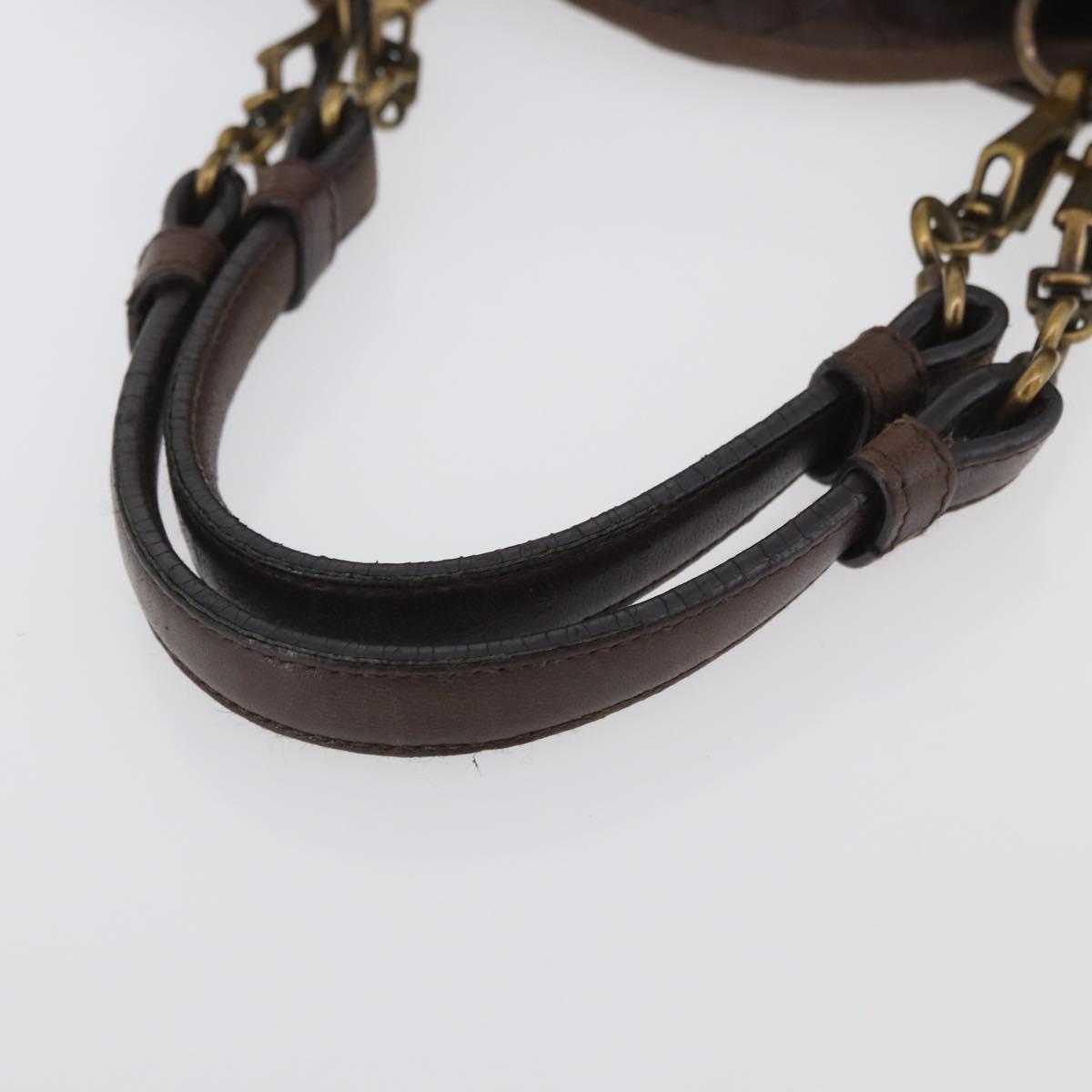 BOTTEGA VENETA INTRECCIATO Hand Bag Leather Brown Gold Auth BAZ111A