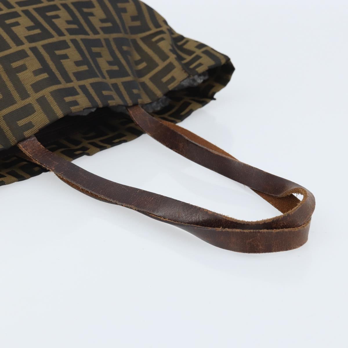 FENDI Zucca Canvas Tote Bag Black Brown Auth BAZ112