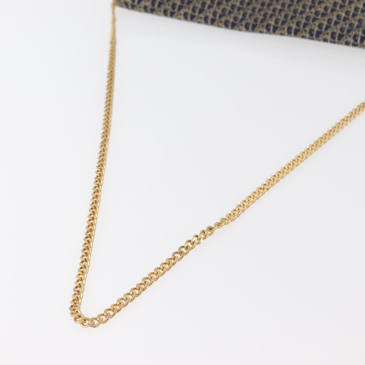 Christian Dior Trotter Canvas Chain Shoulder Bag Navy Gold Auth BAZ118A