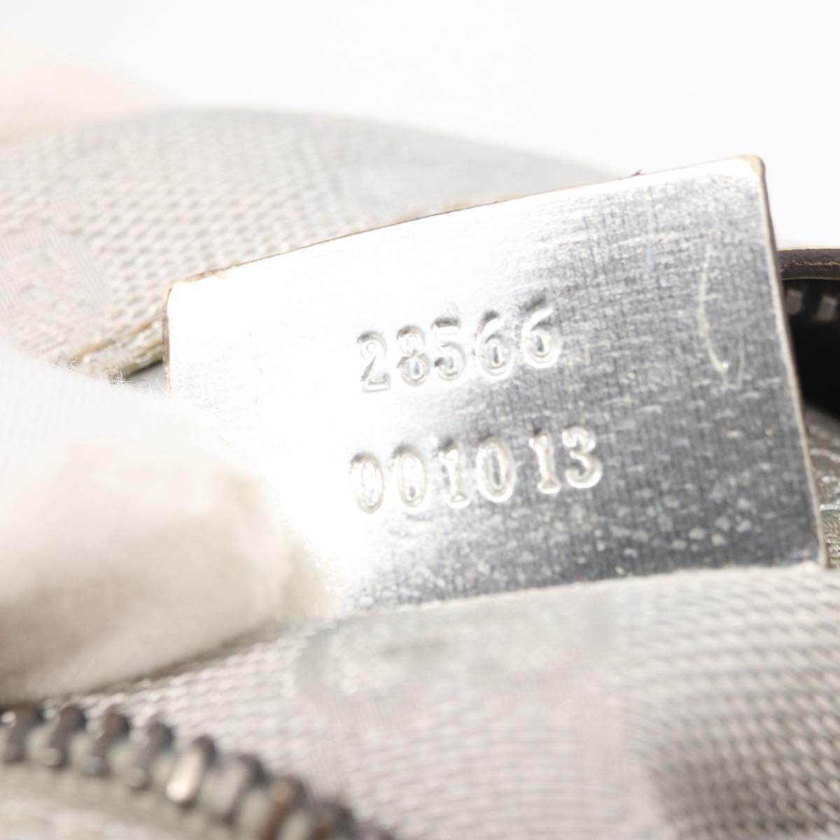 GUCCI GG Canvas Sherry Line Waist Bag Silver 28566 Auth BAZ127