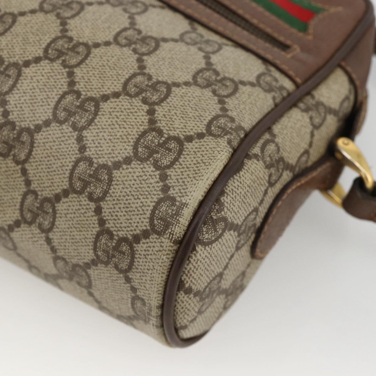GUCCI GG Supreme Web Sherry Line Bag PVC Beige Gold 001 115 6655 Auth BAZ128