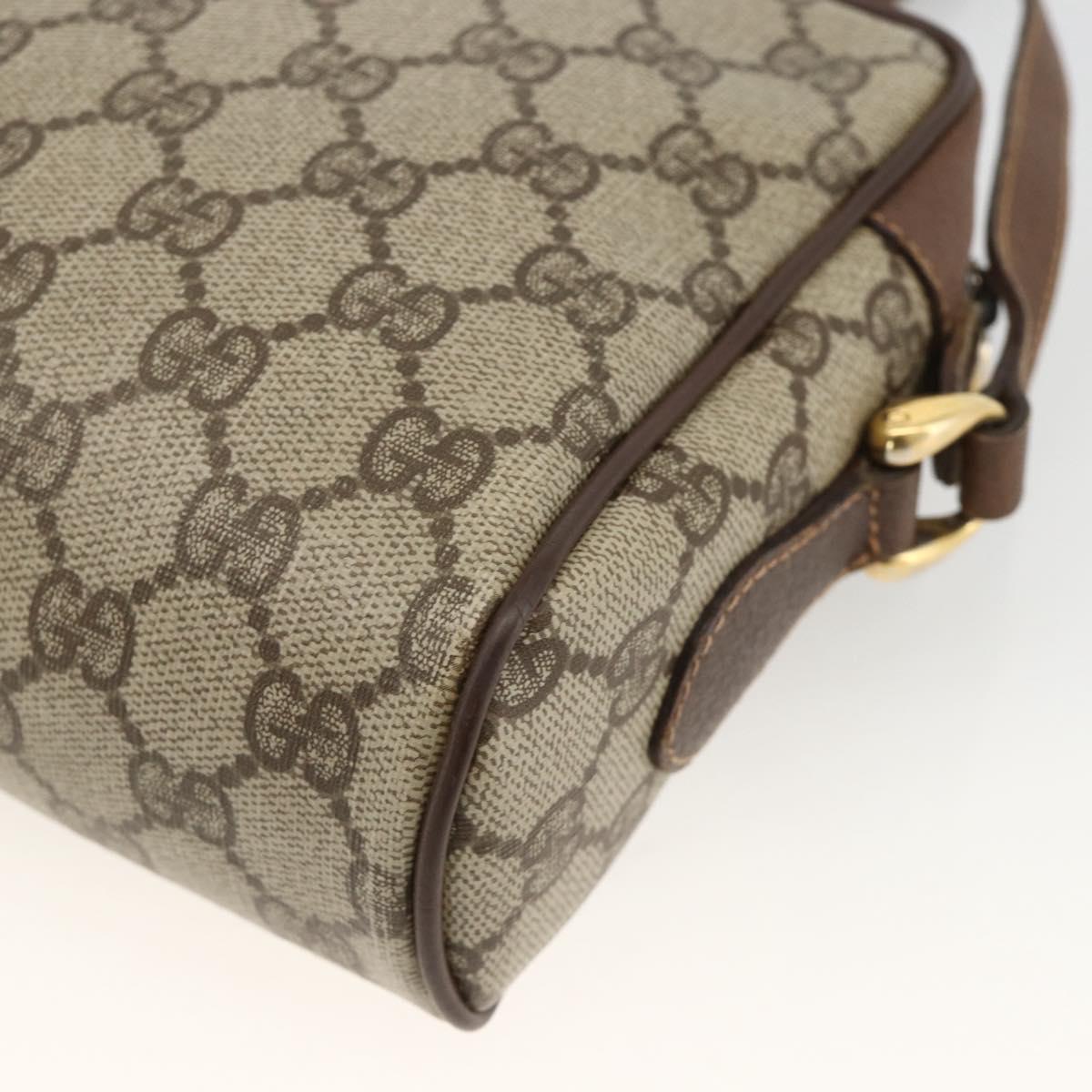 GUCCI GG Supreme Web Sherry Line Bag PVC Beige Gold 001 115 6655 Auth BAZ128