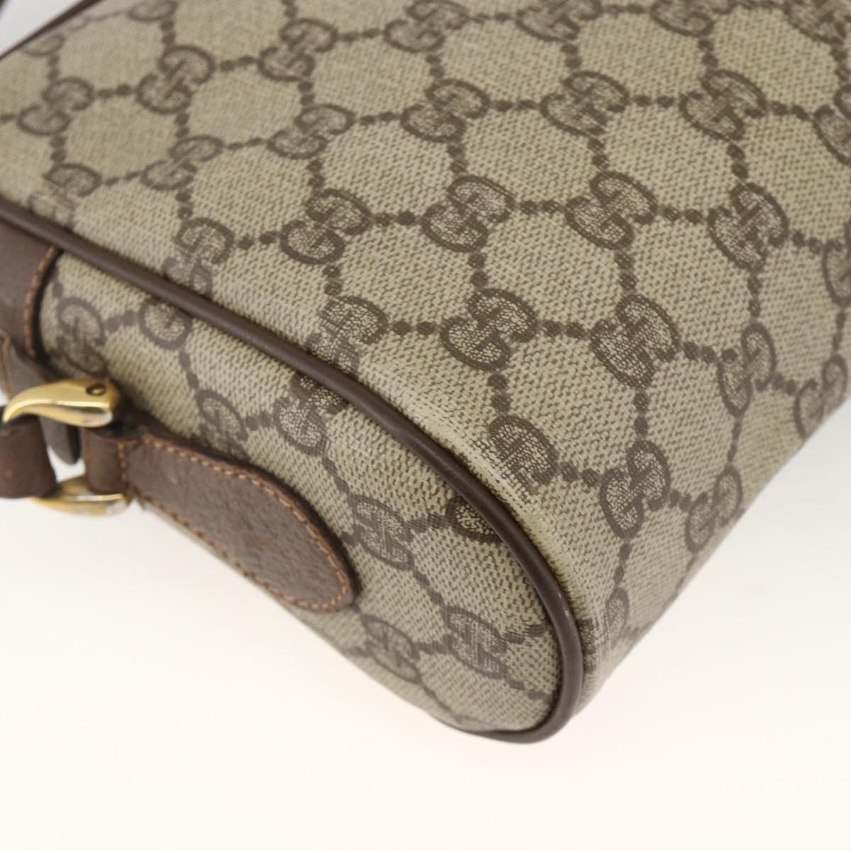 GUCCI GG Supreme Web Sherry Line Bag PVC Beige Gold 001 115 6655 Auth BAZ128