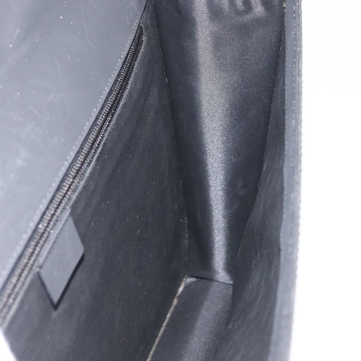 GUCCI GG Canvas Business Bag Nylon Black Silver 015 0235 Auth BAZ135A