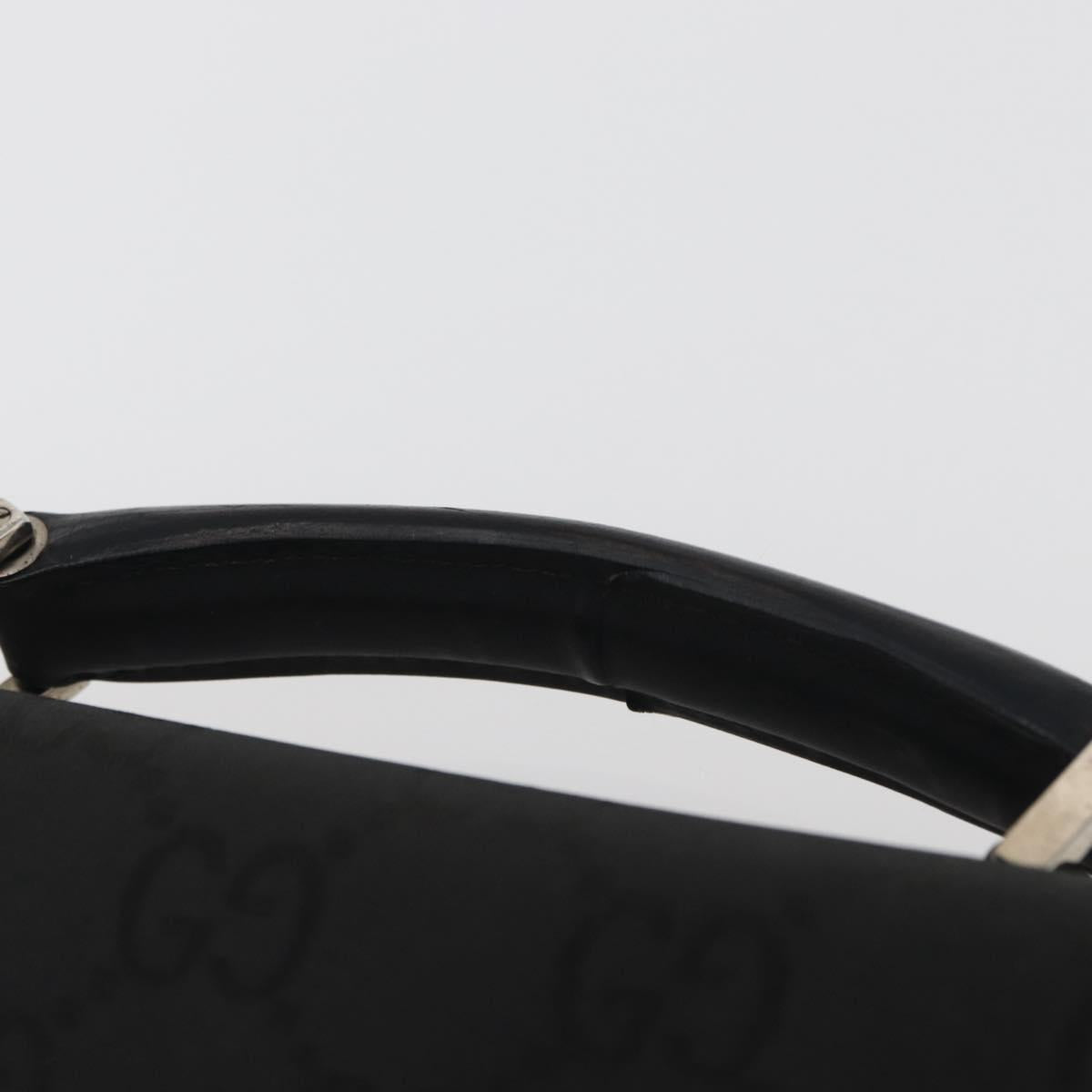 GUCCI GG Canvas Business Bag Nylon Black Silver 015 0235 Auth BAZ135A
