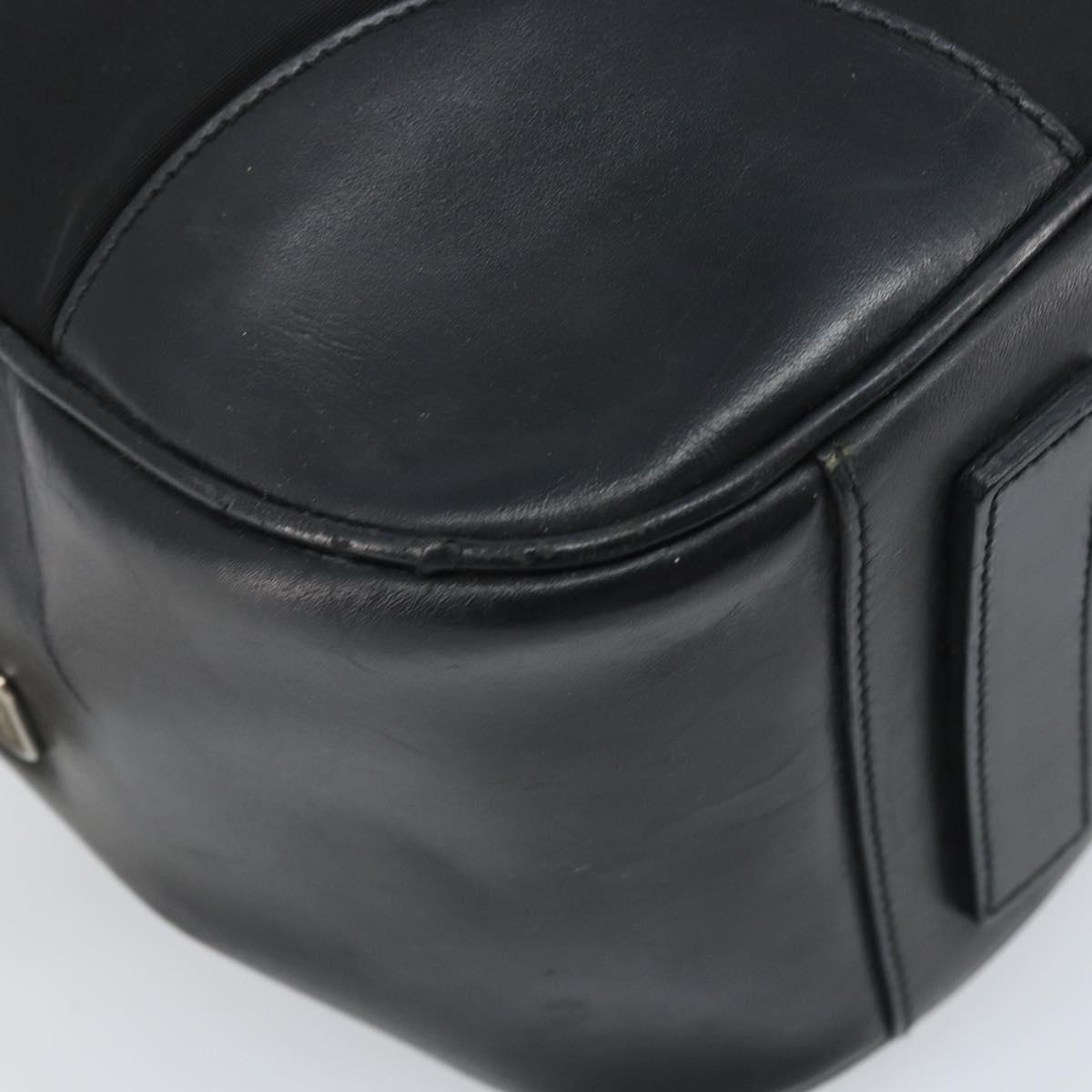 PRADA Hand Bag Nylon Black Silver Auth BAZ141A