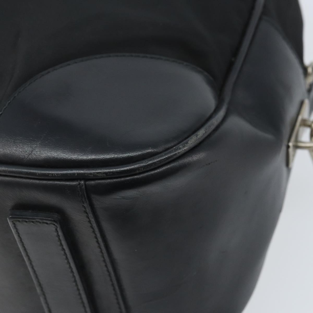 PRADA Hand Bag Nylon Black Silver Auth BAZ141A