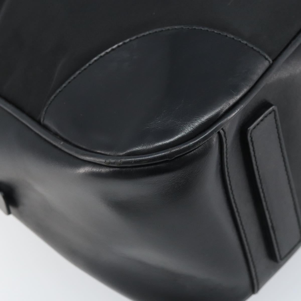 PRADA Hand Bag Nylon Black Silver Auth BAZ141A