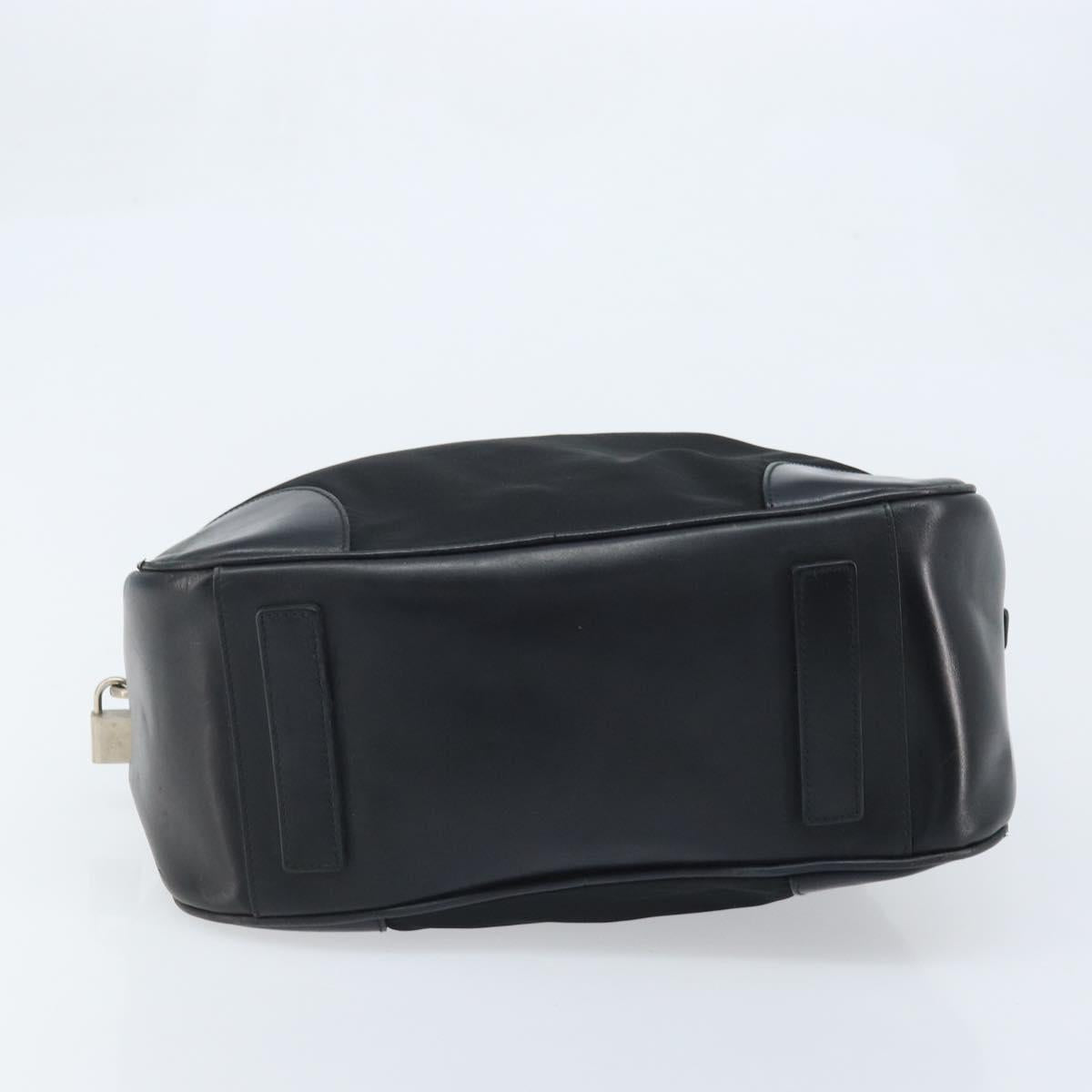 PRADA Hand Bag Nylon Black Silver Auth BAZ141A