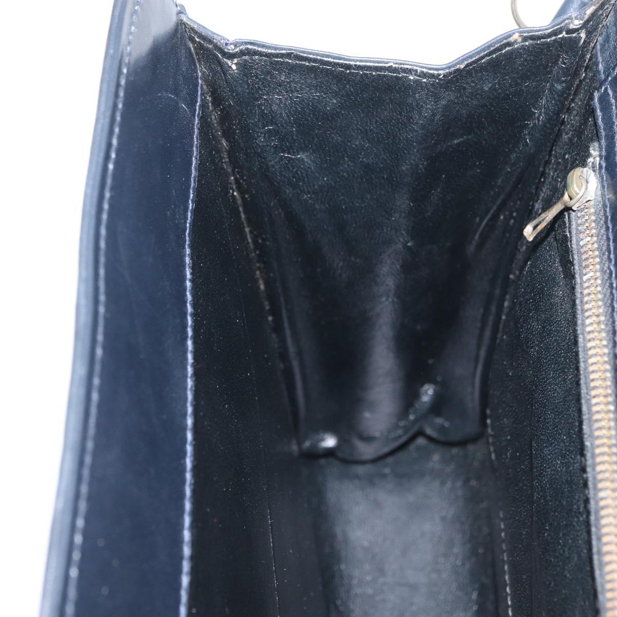 GUCCI GG Supreme Sherry Line Shoulder Bag PVC Navy Gold Auth BAZ144A