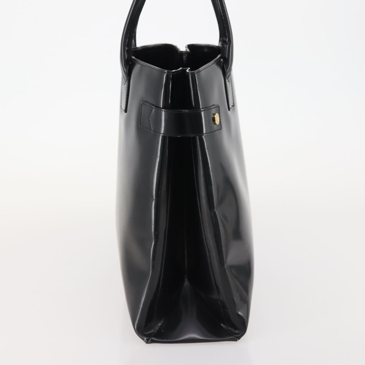 GUCCI Tote Bag Patent leather Black Gold 002 1046 0407 Auth BAZ151