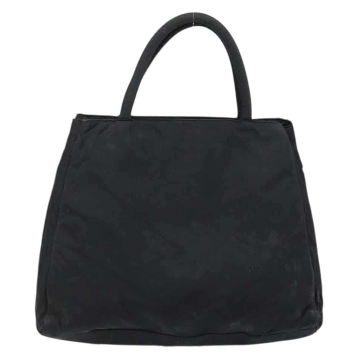 PRADA Hand Bag Nylon Black Silver Auth BAZ160