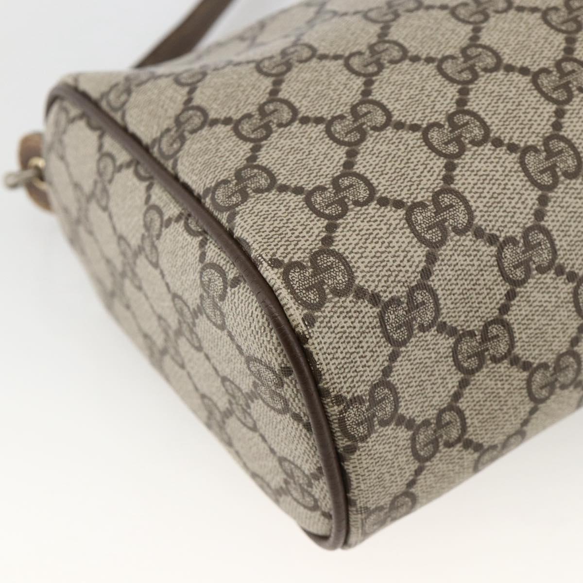 GUCCI GG Supreme Web Sherry Line Bag PVC Beige Gold 378 02 017 Auth BAZ162