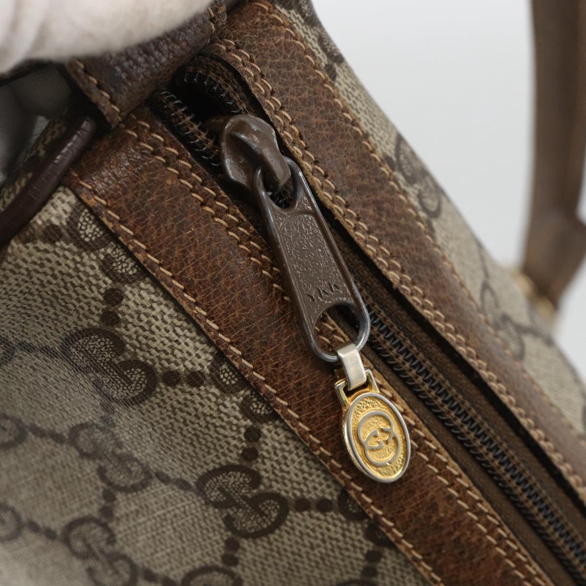 GUCCI GG Supreme Web Sherry Line Bag PVC Beige Gold 378 02 017 Auth BAZ162