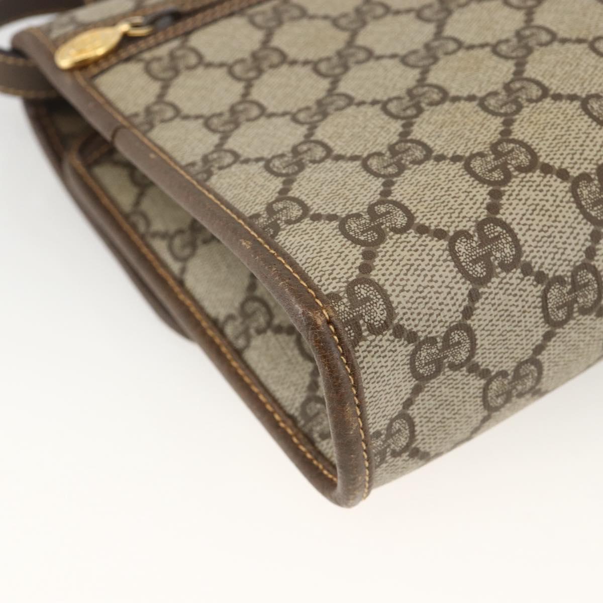 GUCCI GG Supreme Shoulder Bag PVC Beige Gold 004 58 0264 Auth BAZ182