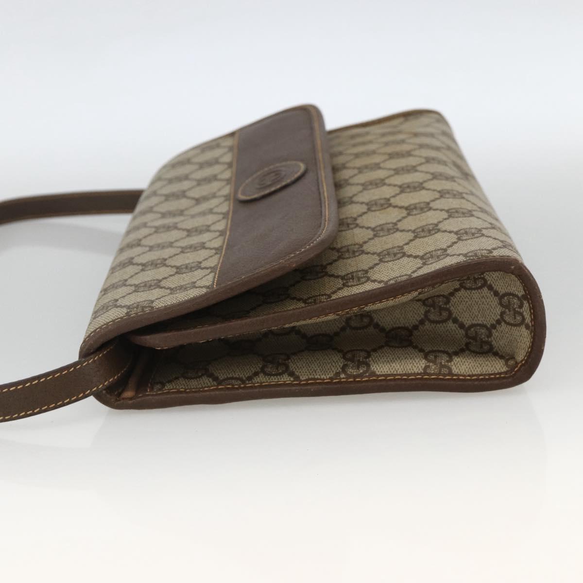 GUCCI GG Supreme Shoulder Bag PVC Beige Gold 004 58 0264 Auth BAZ182