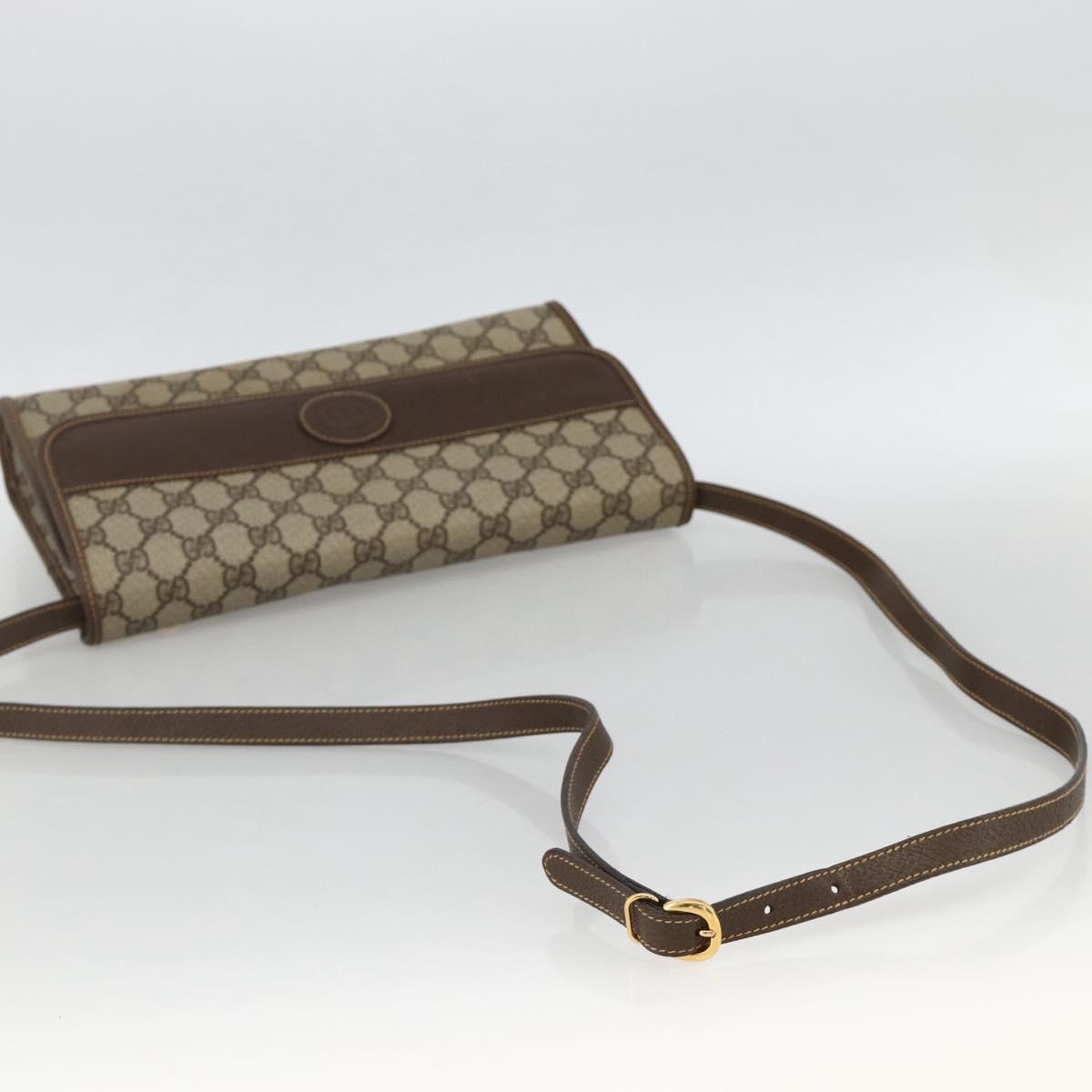GUCCI GG Supreme Shoulder Bag PVC Beige Gold 004 58 0264 Auth BAZ182