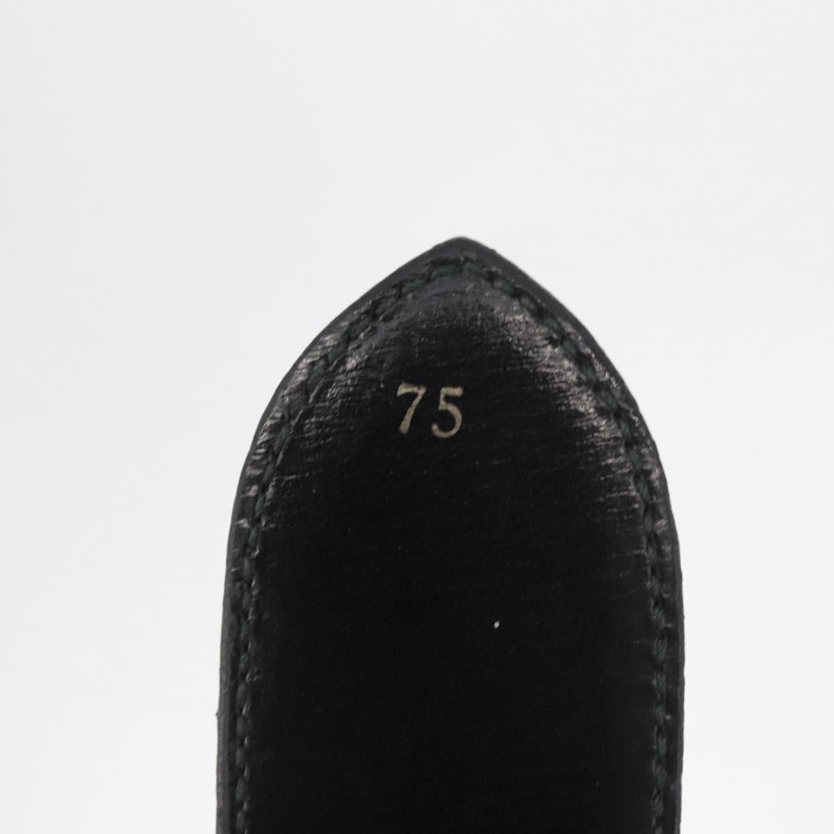 CELINE Belt Leather 31.9"" Black Gold Auth BAZ191A