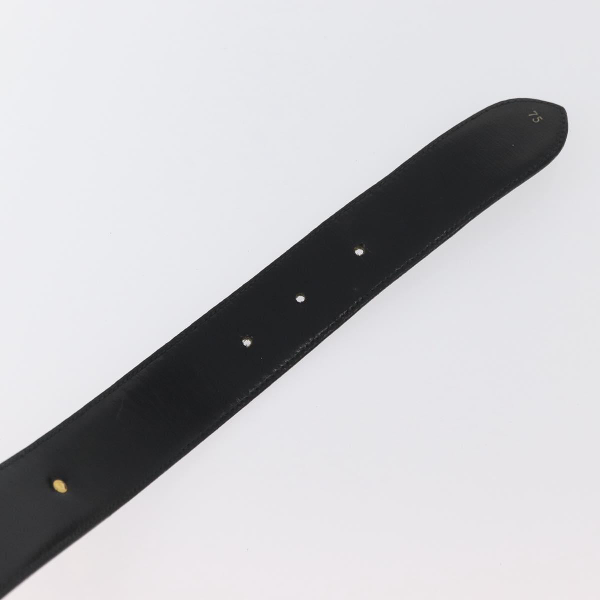 CELINE Belt Leather 31.9"" Black Gold Auth BAZ191A