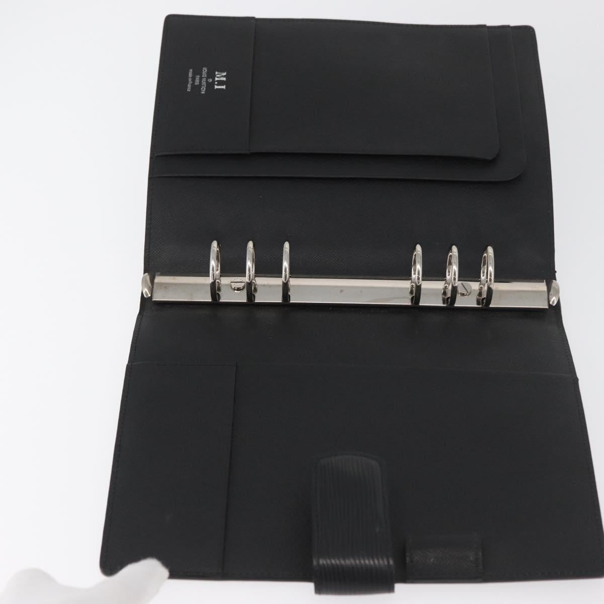 LOUIS VUITTON Epi Agenda GM Day Planner Cover Black R20212 LV Auth BAZ193