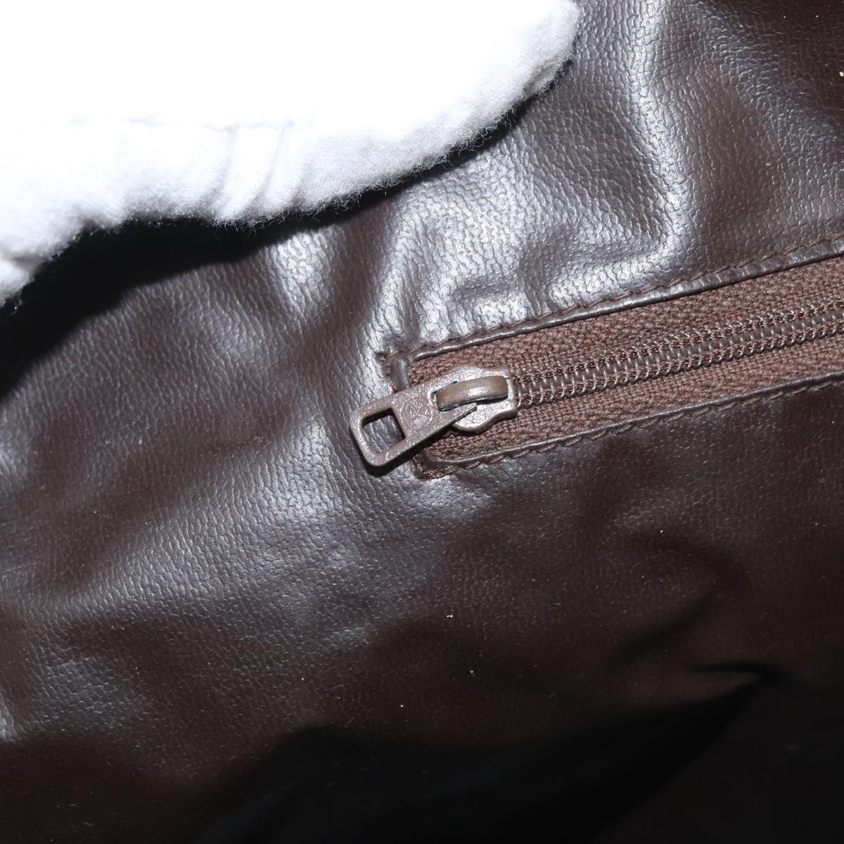 GUCCI GG Supreme Hand Bag PVC Beige Gold Auth BAZ197