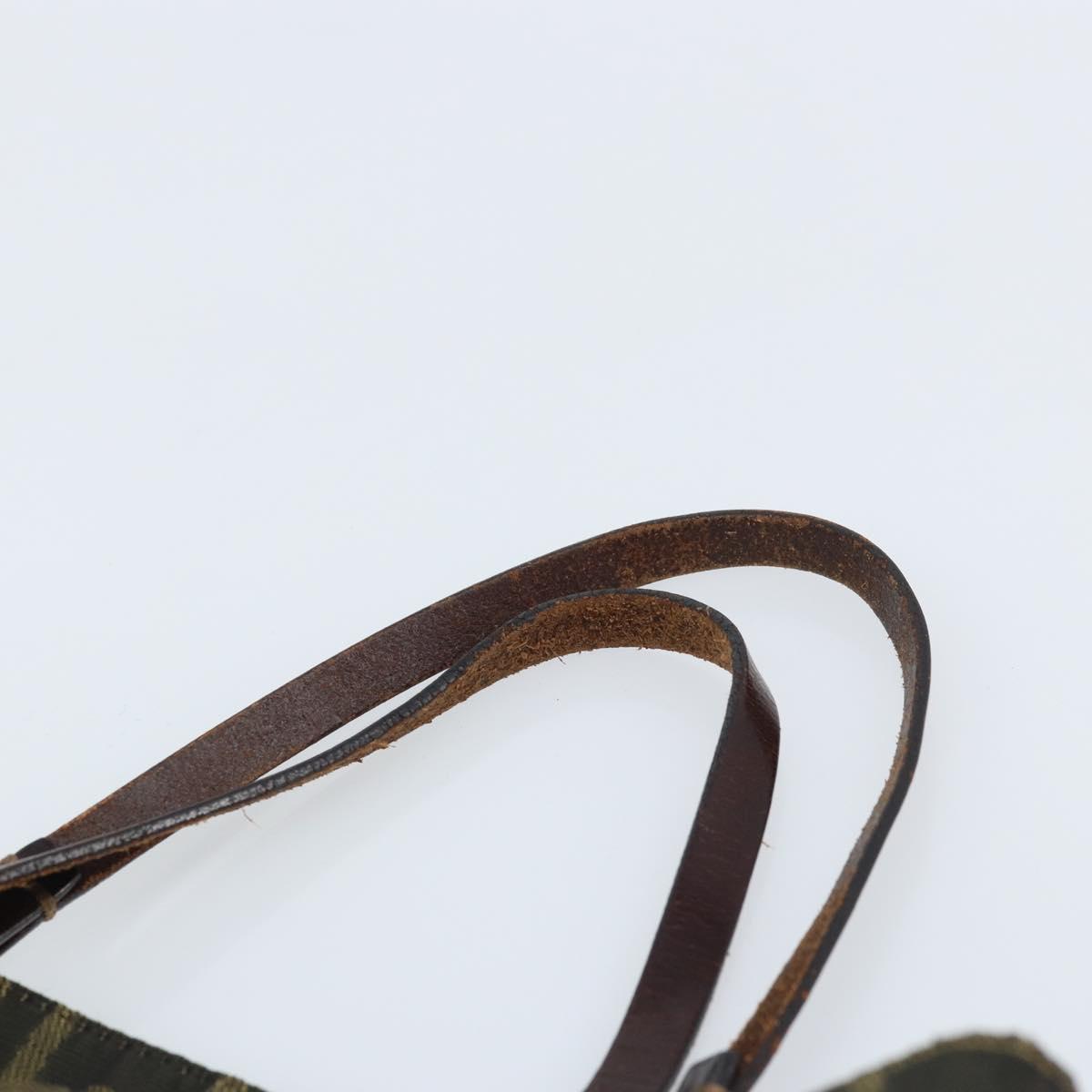 FENDI Zucca Canvas Hand Bag Black Brown Auth BAZ200