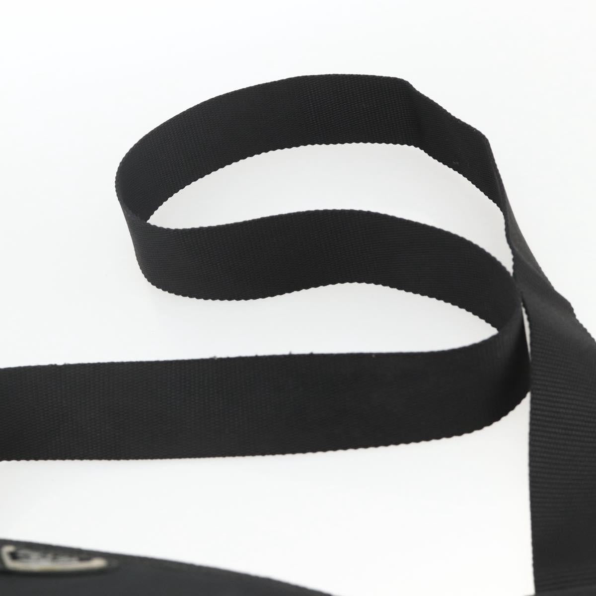 PRADA Shoulder Bag Nylon Black Silver Auth BAZ203A