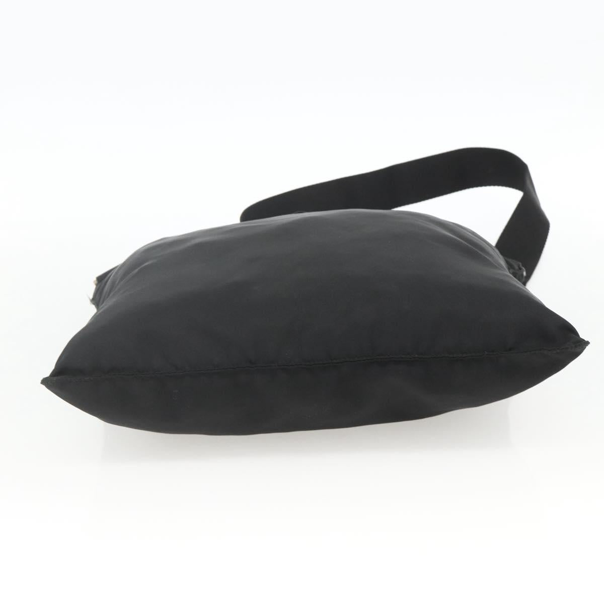 PRADA Shoulder Bag Nylon Black Silver Auth BAZ203A